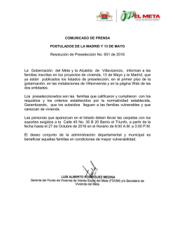 COMUNICADO DE PRENSA POSTULADOS