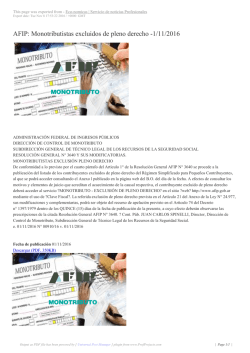 AFIP: Monotributistas excluidos de pleno derecho -1 - Eco