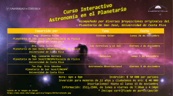 Curso Astronom&iacute;a en el Planetario