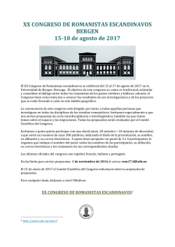 XX CONGRESO DE ROMANISTAS ESCANDINAVOS BERGEN 15