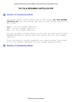 Tia Tula Resumen Capitulos