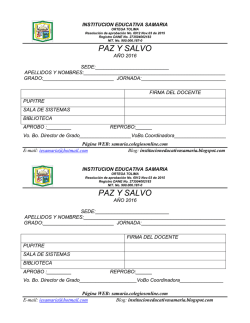 paz y salvo - institucion educativa samaria
