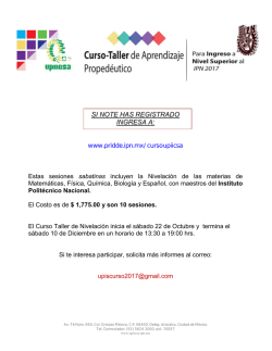 si note has registrado ingresa a - Upiicsa