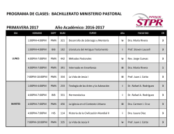 Programa de clases Bachillerato