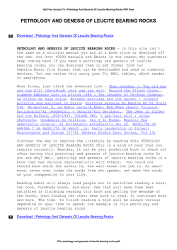 Petrology And Genesis Of Leucite Bearing Rocks