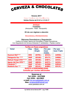 Cerveza y Chocolates DES - Verano 2017