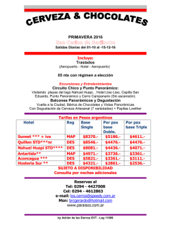 Cerveza y Chocolates DES - Primavera 2016