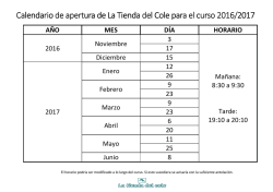 Calendario apertura 16-17
