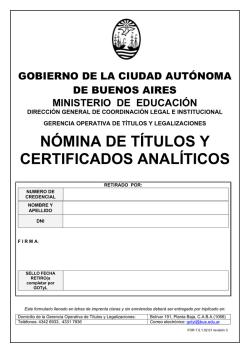 n&oacute;mina de t&iacute;tulos y certificados anal&iacute;ticos