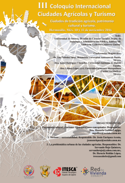 III Coloquio Internacional Ciudades Agr&iacute;colas y turismo