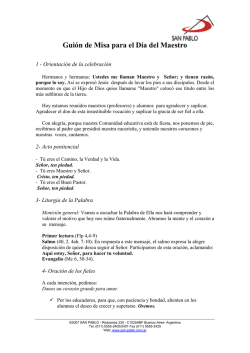 Gui&oacute;n de Misa para el D&iacute;a del Maestro