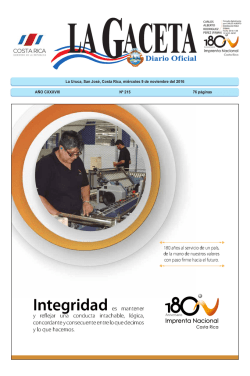 LA GACETA N&deg; 215 de la fecha 09 11 2016