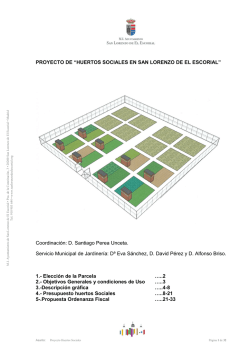 PROYECTO DE &ldquo;HUERTOS SOCIALES EN SAN LORENZO DE EL