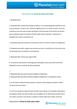 Solucionario: Cartas de todos para todos