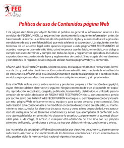 Pol&iacute;tica de uso de Contenidos p&aacute;gina Web