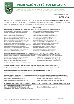 Acta CCDD n&ordm; 8 - Federaci&oacute;n de F&uacute;tbol de Ceuta