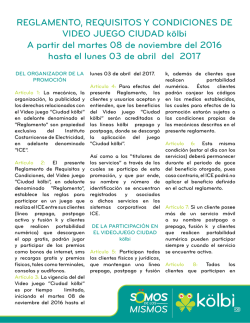 Reglamento Video juego Ciudad k&ouml;lbi