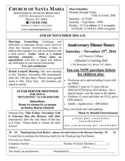 parish bulletin - Santa Maria PARISH