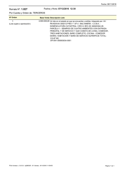 Remate N&ordm;: 1.827 Por Cuenta y Orden de