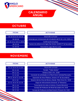 calendario anual - Bienvenidos al centro cultural Anglo Americano