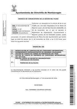 orden del d&iacute;a - Ayuntamiento de Chinchilla de Montearag&oacute;n