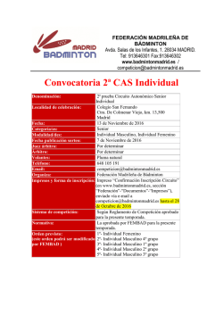 Convocatoria a la 2&ordf; prueba del Circuito Auton&oacute;mico Senior Individual