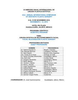 Pre - 43&ordm; Simposio Anual Internacional de Cirug&iacute;a Pl&aacute;stica Est&eacute;tica