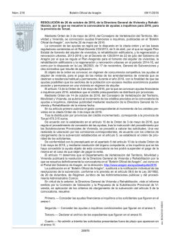 RESOLUCI&Oacute;N de 26 de octubre de 2016, de la Directora General