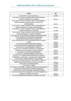 PRESELECCIONATS UPF // MAEC Serveis Centrals