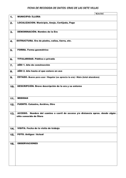 FICHA DE RECOGIDA DE DATOS: ERAS DE LAS SIETE VILLAS