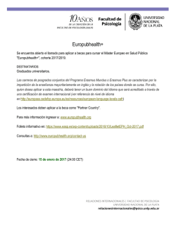 Europubhealth+ - Universidad Nacional de La Plata