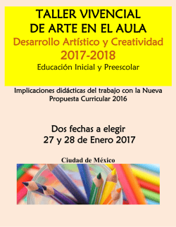TALLER VIVENCIAL DE ARTE EN EL AULA 2017-2018