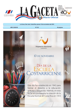 LA GACETA N&deg; 216 de la fecha 10 11 2016
