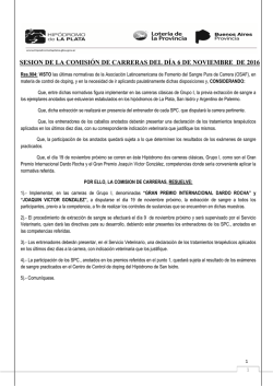 Sesi&oacute;n 06-11-2016 - Hip&oacute;dromo de La Plata