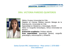 dra. victoria paredes quinteros - Hospital Cl&iacute;nico Universidad de Chile