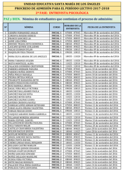descargue aqu&iacute; la n&oacute;mina y verifique el cronograma de entrevistas.