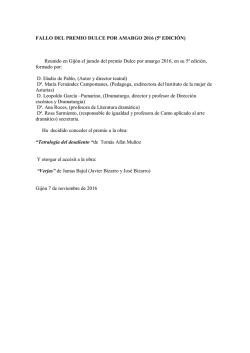 FALLO DEL PREMIO DULCE POR AMARGO 2016