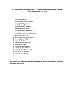 Lista de aspirantes aceptados para ingreso a la Maestr&iacute;a en