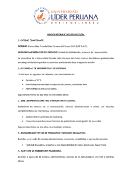 Convocatoria N&deg; 001