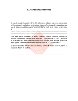 Cl&aacute;usula de Consentimiento Web