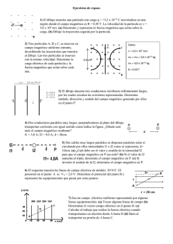 Ejercicios de repaso 1) El dibujo muestra una part&iacute;cula con carga q