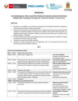 programa - Ministerio del Ambiente