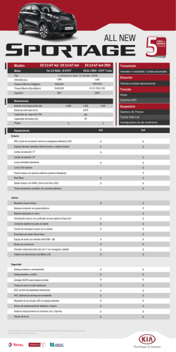 Ficha t&eacute;cnica Kia Sportage 2017