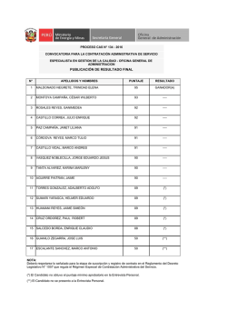 PUBLICACI&Oacute;N DE RESULTADO FINAL