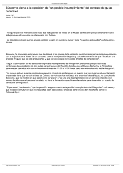 B&uacute;scome alerta a la oposici&oacute;n de "un posible