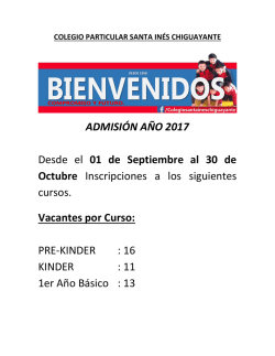 Admision 2017 - Colegio Santa Ines Chiguayante