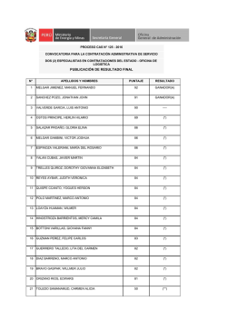 PUBLICACI&Oacute;N DE RESULTADO FINAL