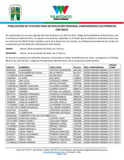 publicaci&oacute;n de citaci&oacute;n para notificaci&oacute;n personal comparendos