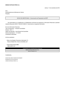 NESSUS HOTELES PERU SA viernes, 11 de noviembre de