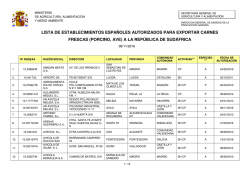 lista de establecimientos espa&ntilde;oles autorizados para